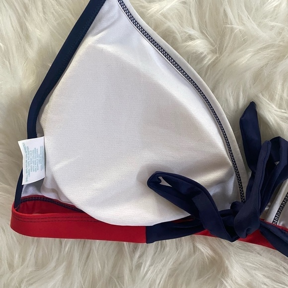 COPY - NWT Kona Sol red, white, and blue lightly padded triangle bikini top. XL - Picture 4 of 6